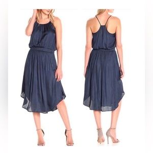 Halston Heritage shirred satin midi dress